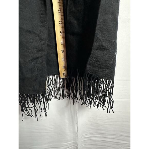 Nordstrom Black Cashmere Scarf Fringe Hem Made in China - Picture 4 of 10